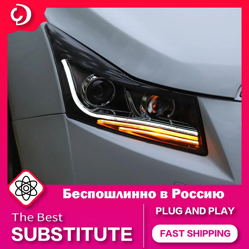 

Headlights for Chevrolet Cruze Sedan Hatchback 2008-2015 LED DRL Head Lamp Low Beam High Beam Projector Bifocal Lens Replacement