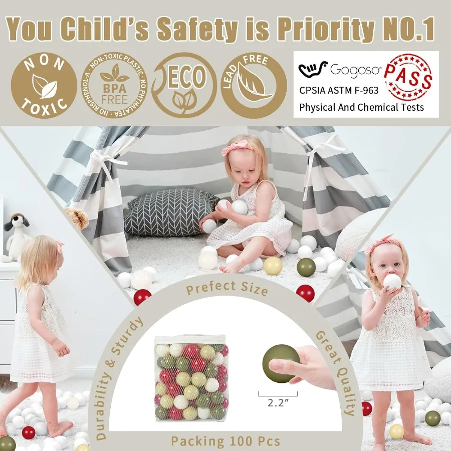 Bola pit bolas para criança bebê plástico playballs macio pastel pelotas não tóxico bpafree cores de natal 100 bolas