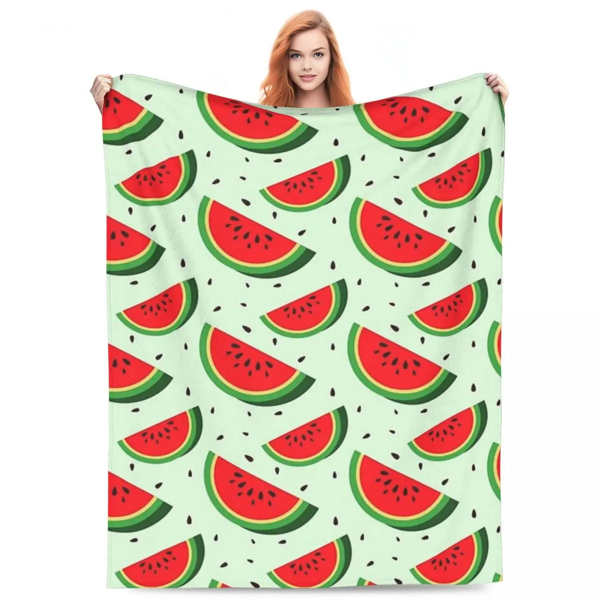 

Cute Watermelon Slices Blanket Fleece Sofa Super Soft Throw Blankets for Couch Bedding Outdoor Throws Bedspread Quilt