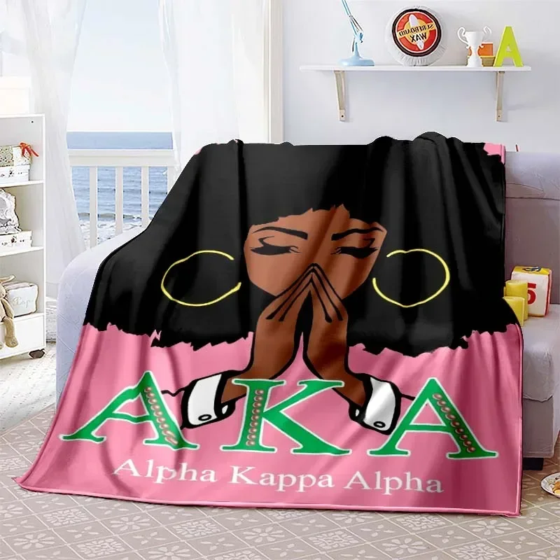 

AKA Pattern Flannel Blanket Lightweight Fashion Bed Sofa Air Conditioning Fashionable Leisure Picnic Travel Napping Soft Throw