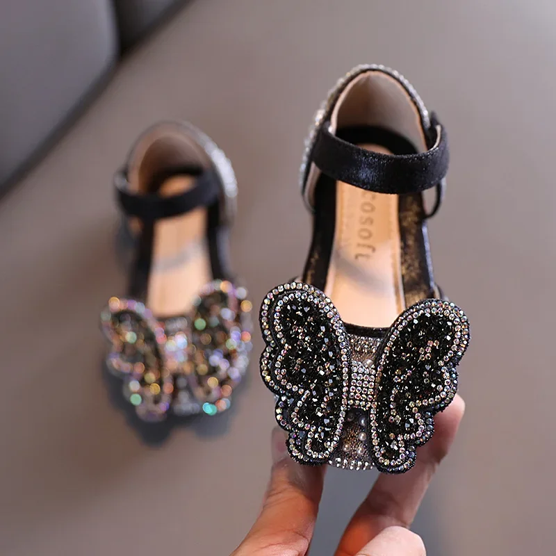

2025 Spring Children's Leather Shoes Fashion Bow Girls' Princess Shoes Soft Bottom Anti Slip Baby Kid's Flat Performance Shoes