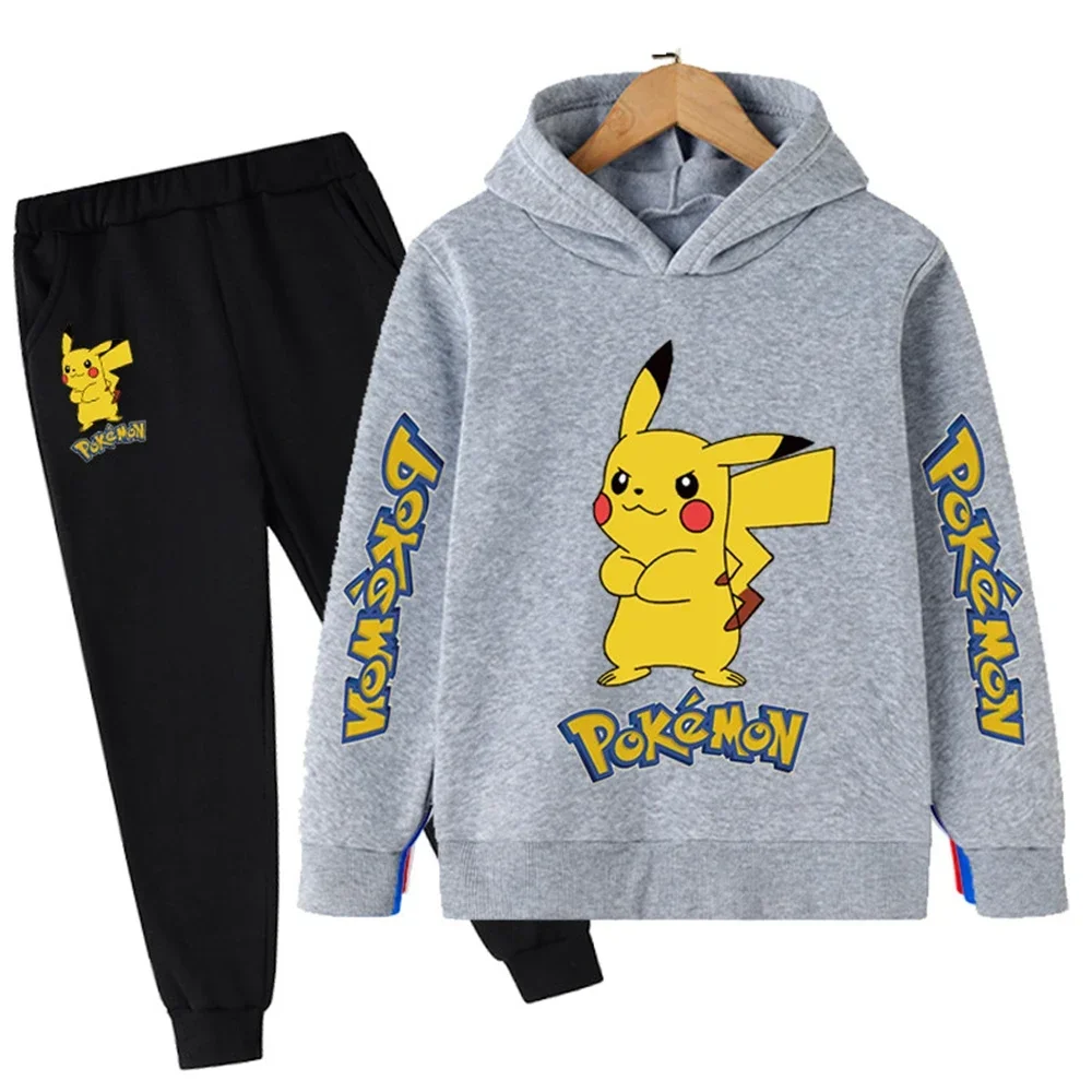 Kawaii pokemon Hoodie Kinder Kinder Cosplay Kinder Jungen Sweatshirt Hosen Kleidung Sets Mode Mädchen Hoodies Frühling Herbst Kleidung