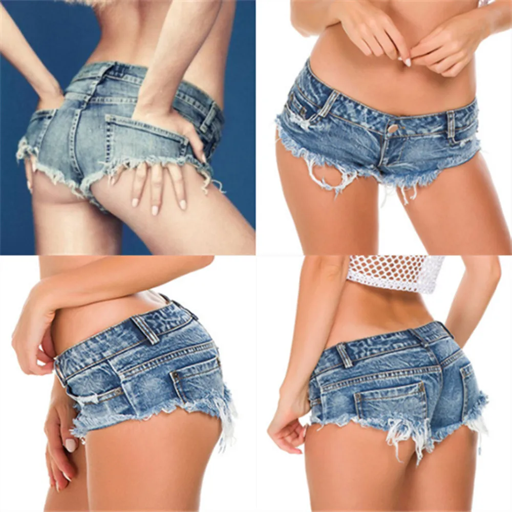 Women Sexy Denim Jeans Shorts Girl High waist Low Waist Nightclub pole dance Hot Shorts YF049-#887