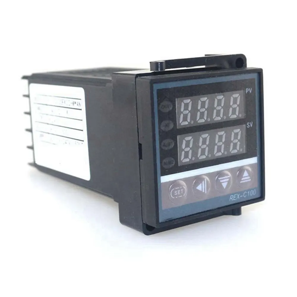 REX-C100 Digital PID Temperature Controller 40DA SSR Output Thermostat With K Thermocouple Probe Heat Sink