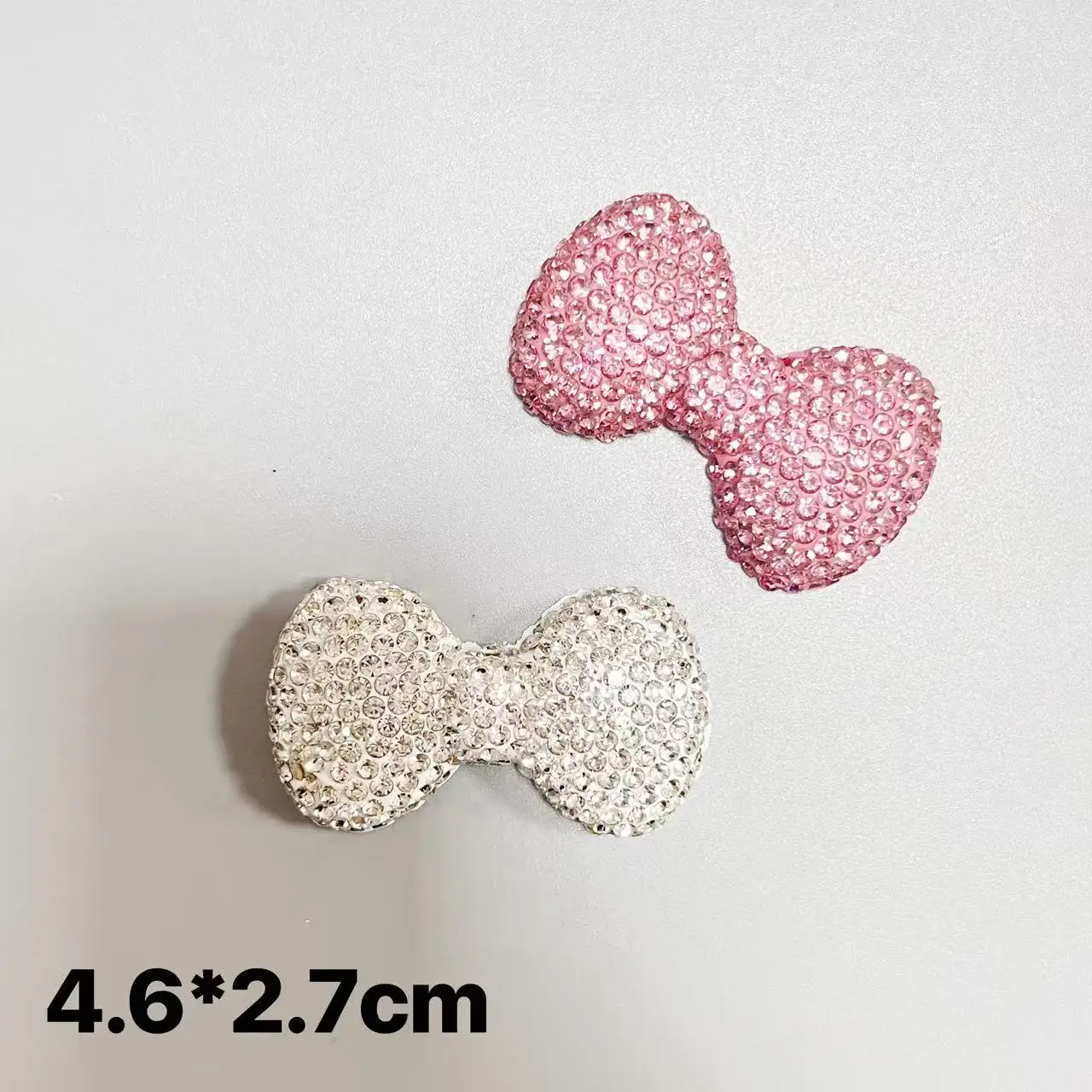 2Pcs Luxury Kawaii Pink Rose White Red Large Size Resin AB Color Flat Back Bow Junk Phone Case Decoration Charms