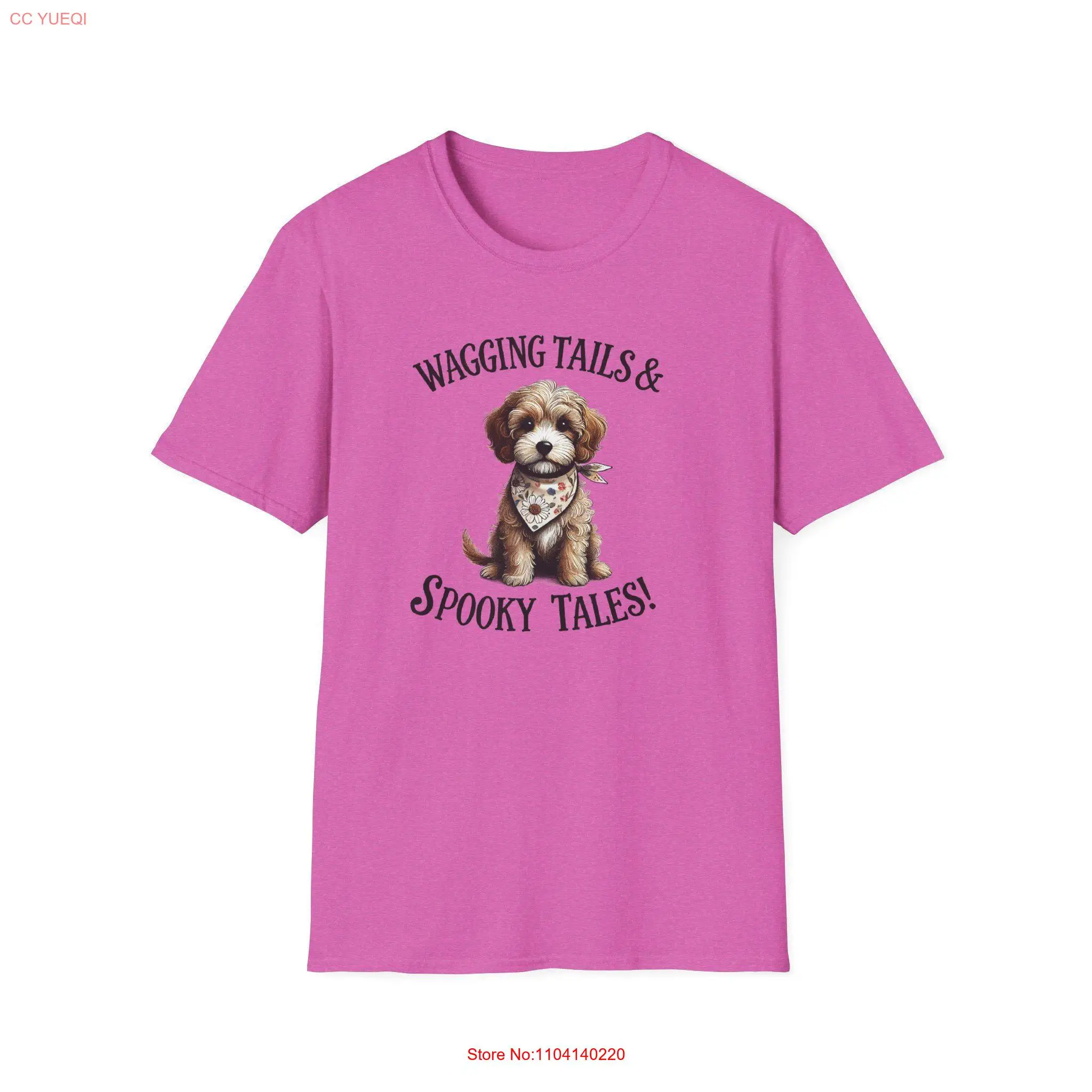 Halloween Cockapoo T Shirt Wagging Tails Spooky Tales Adorable in Floral Bandana Perfect for Dog Lovers