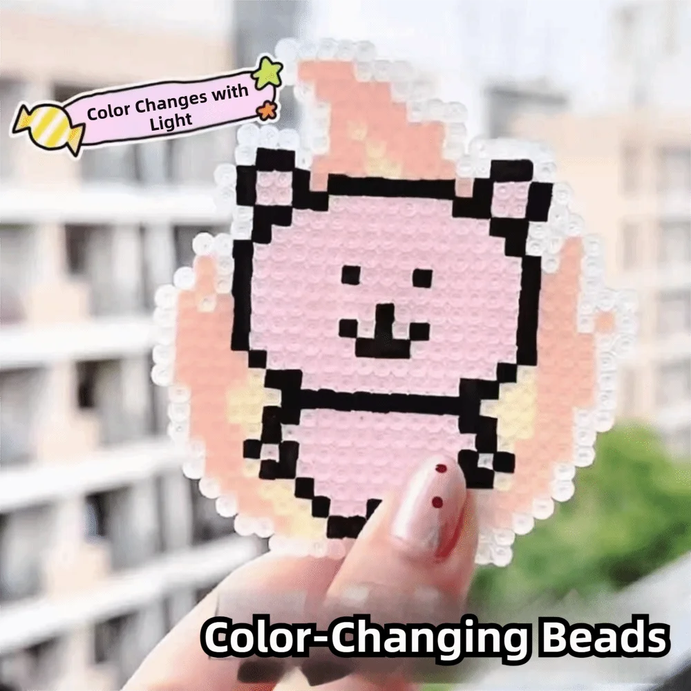 

Набор цветных бусин-хама 5/8 цветов, меняющих цвет при изменении температуры, света, 2,6 мм, для рукоделия, подарки