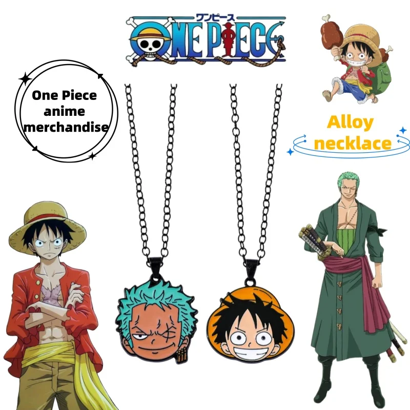 One Piece cartoon anime new anime merchandise character Luffy Zoro necklace fashion trendy pendant accessory alloy accessory
