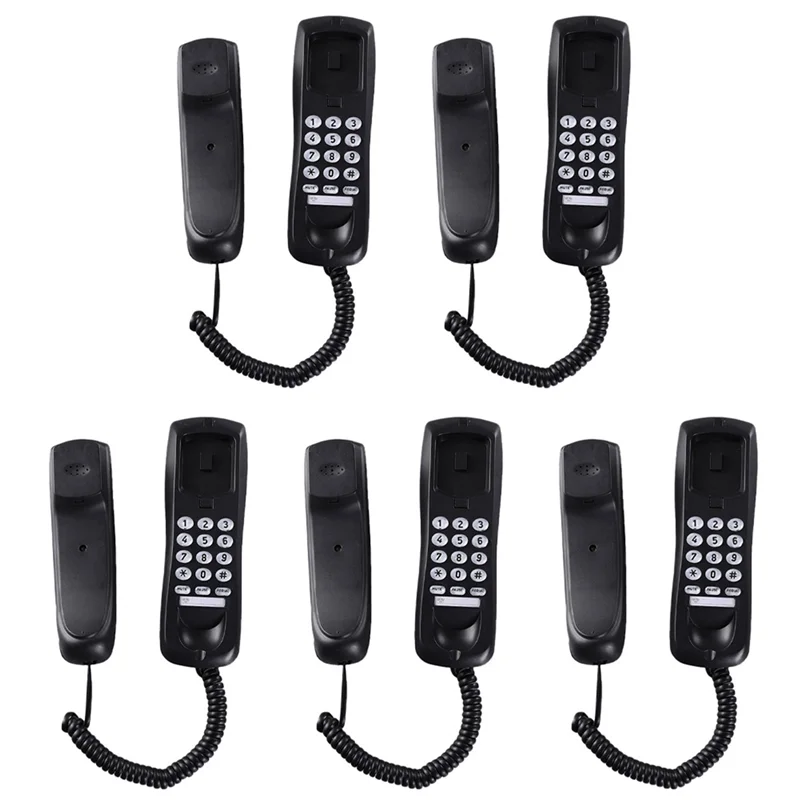 Superior-5X Wall Phone, Wired Phone, Landline Phone, Home Phone, Small Extension, Small Hang-Up Extension, Black