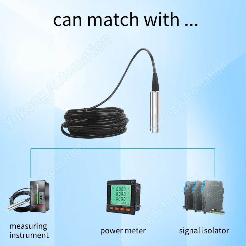 4-20MA Output DC24V Integral Liquid Oil Water Level Sensor Probe Transmitter Detect Smart Controller