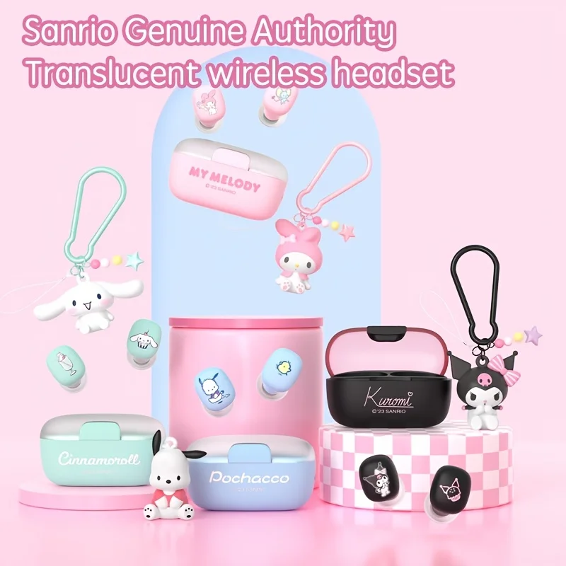 Sanrio 0102 TWS słuchawki Bluetooth bezprzewodowy Sport redukcja szumów słuchawki Bluetooth sterowanie dotykowe zestaw słuchawkowy wszystkie