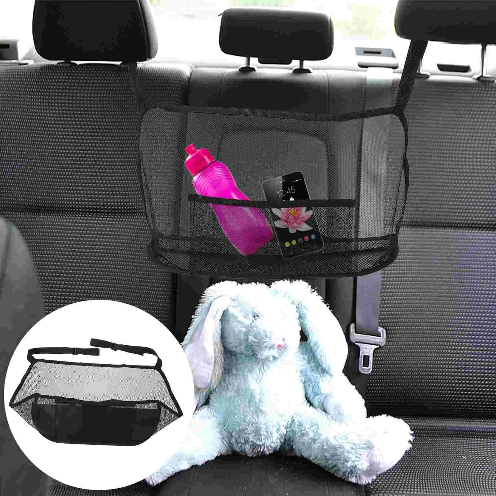 

Car Back Net Bag Mesh Pocket between Seats Cars Purse Holder Organizer Black Child Storage Bags