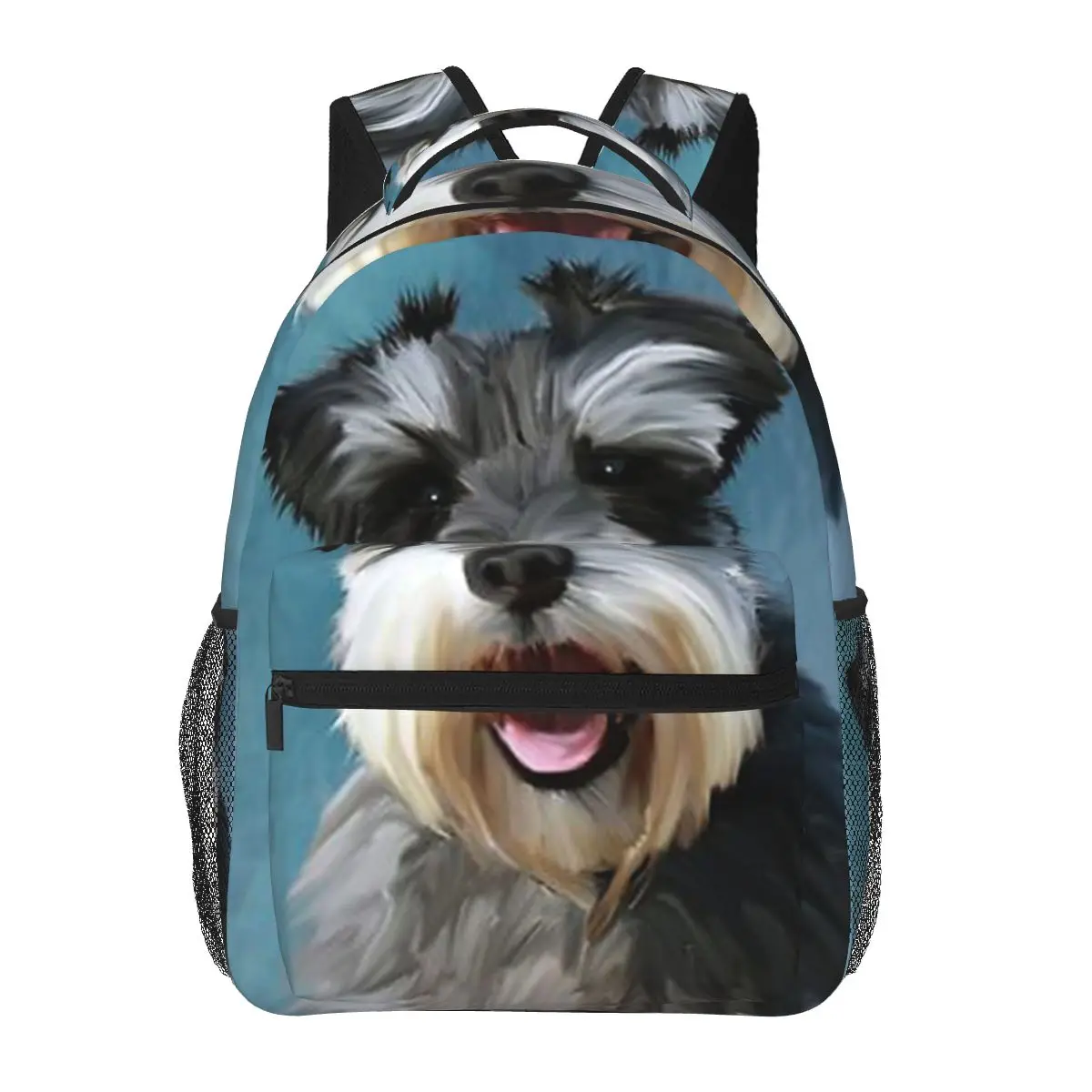 

Miniature Schnauzer Dog Water Color Art Painting Backpacks Boys Girls Bookbag Students School Bags Cartoon Rucksack Shoulder Bag