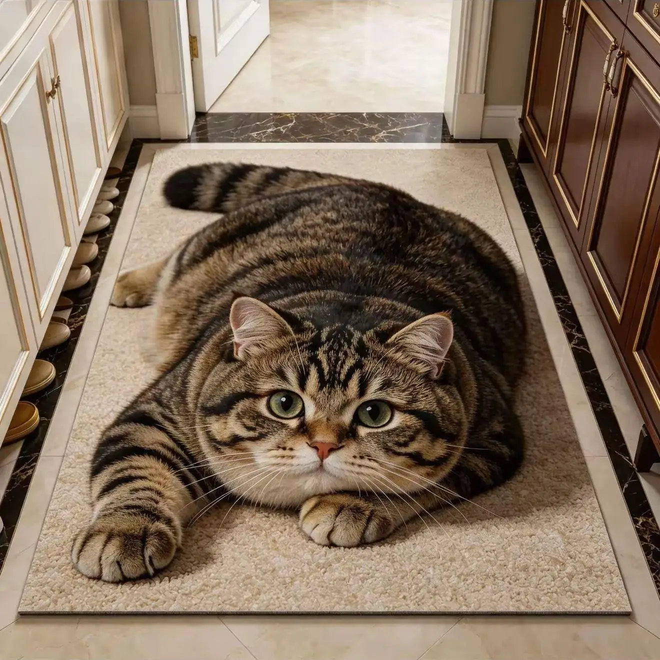 3D Cat Vision Silicoflora-Bodenmatte, Bodenmatte für das Badezimmer zu Hause, schnell trocknende, wasserabsorbierende Fußmatte, leicht zu reinigende Badematte