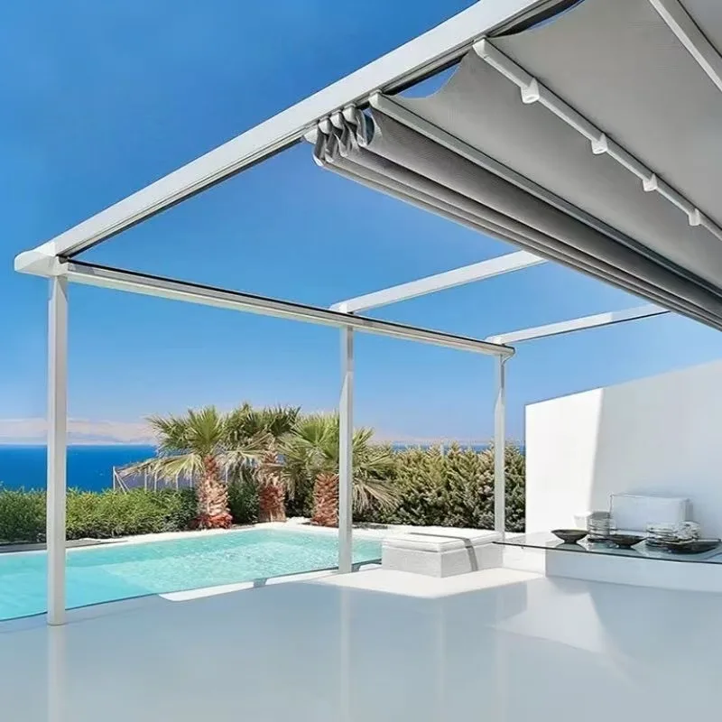 

Modern Style Electric Retractable Sunshades Factory-Customized Aluminum Alloy Awnings Balcony Villas Gardens Vehicles Courtyards