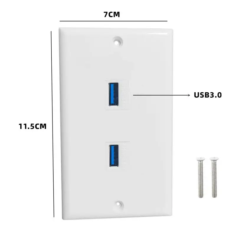 

Multi Port USB 3.0 Version 5Gbps Speed Data Card Buckle Solder Free Socket Panel Wall Plug 70mm * 115mm