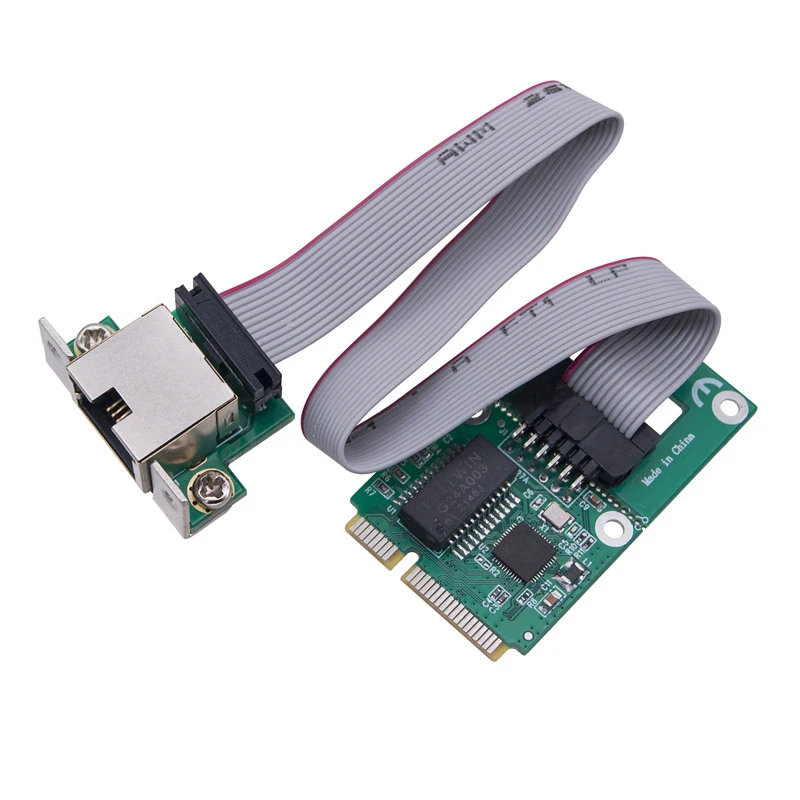 NEW Mini PCI Express to RJ45 COM Port Lan Card 10/100/1000Mbps Mini PCIE Gigabit Ethernet Network Adapter RTL8111H/RTL8111F Chip