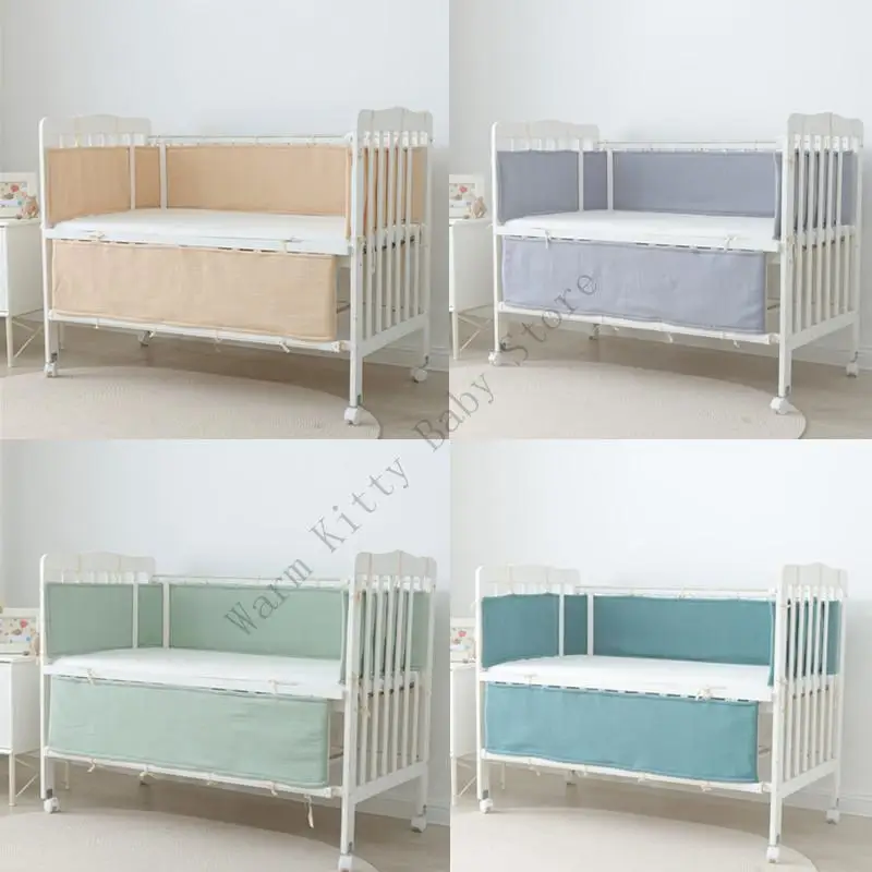 2 قطعة لينة القطن الشاش سرير بيبي منصات الوفير سرير السكك الحديدية حماية المضادة للتصادم ملفوفة منصات المهد الدرابزين الوفير وسائد #1