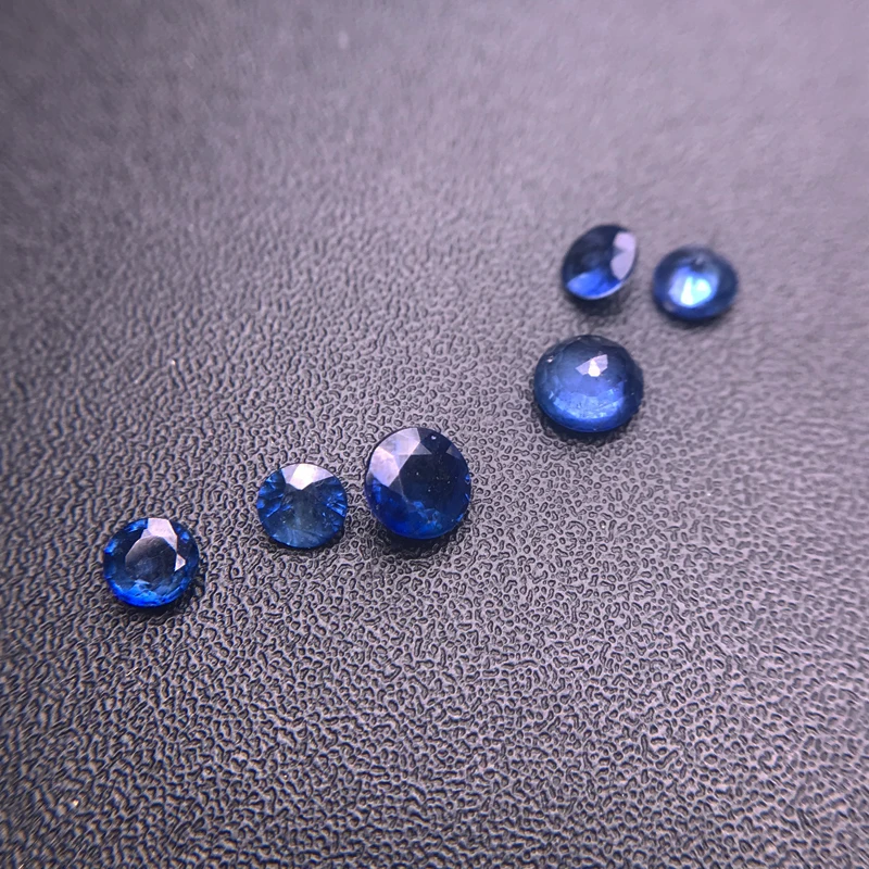 VANTJ-gemas sueltas de zafiro azul Natural, gemas redondas de 4/5mm para montaje de oro plateado, joyería DIY