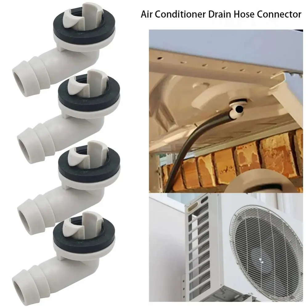 1Pcs Air Conditioning Drain Air Conditioner Drain Connector with Rubber Ring Plastic AC Drain Hose Pipe Fittings Dia 15mm