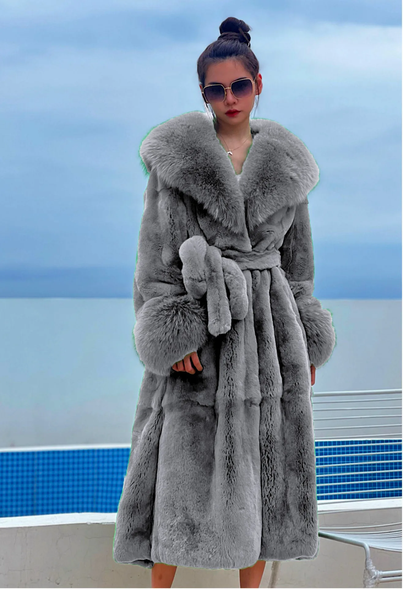 Women's Parker Winter Fur Warm Large Size Solid Color Fur & Faux Fur Women New Casual Long Sleeve Temperament Women Fur Coat Y72