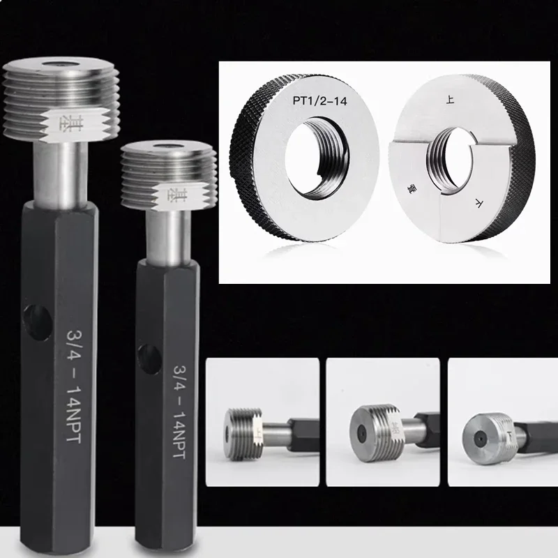 PT taper pipe thread gauge Plug gauge/ring gauge Thread Gauges PT1/4 PT1/2 PT3/4 PT1" PT 2" Pitch Thread Test Tool
