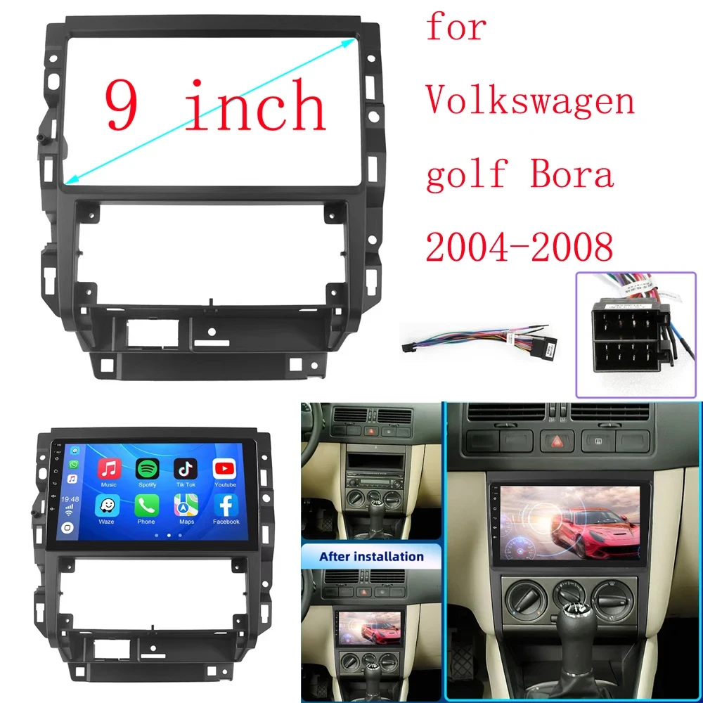 Android Panel Stereo Car Frame Interface Dashboard For Volkswagen 04-08 9