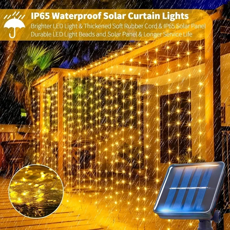 

8 Modes Solar-Powered LED Fairy Lights Twinkling String Lights with Eight Functions for Home Garden WeddingChristmas Decoration