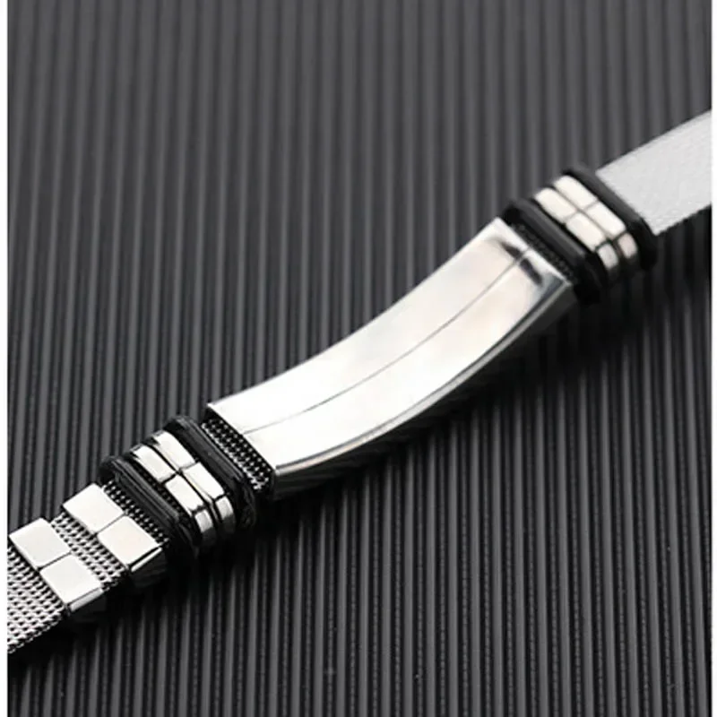 New Stainless Steel Personalized DIY Medical Alert ID Band Bracelet for Men Woman SOS ICE Wristband Customized Engraving Jewelry