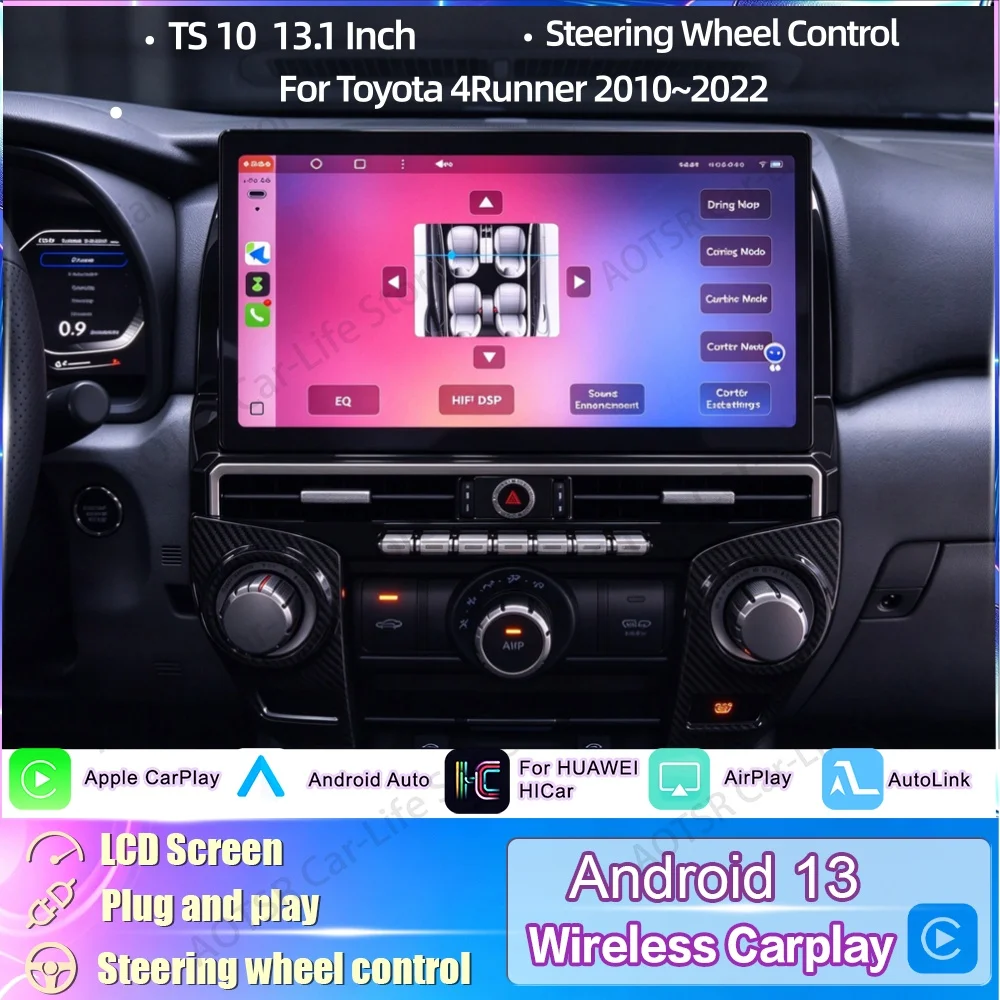 Android Car Stereo Receiver For Toyota 4 Runner 2010~2022 HD Screen GPS Navigation Audio Automotive Multimedia player Head Unit