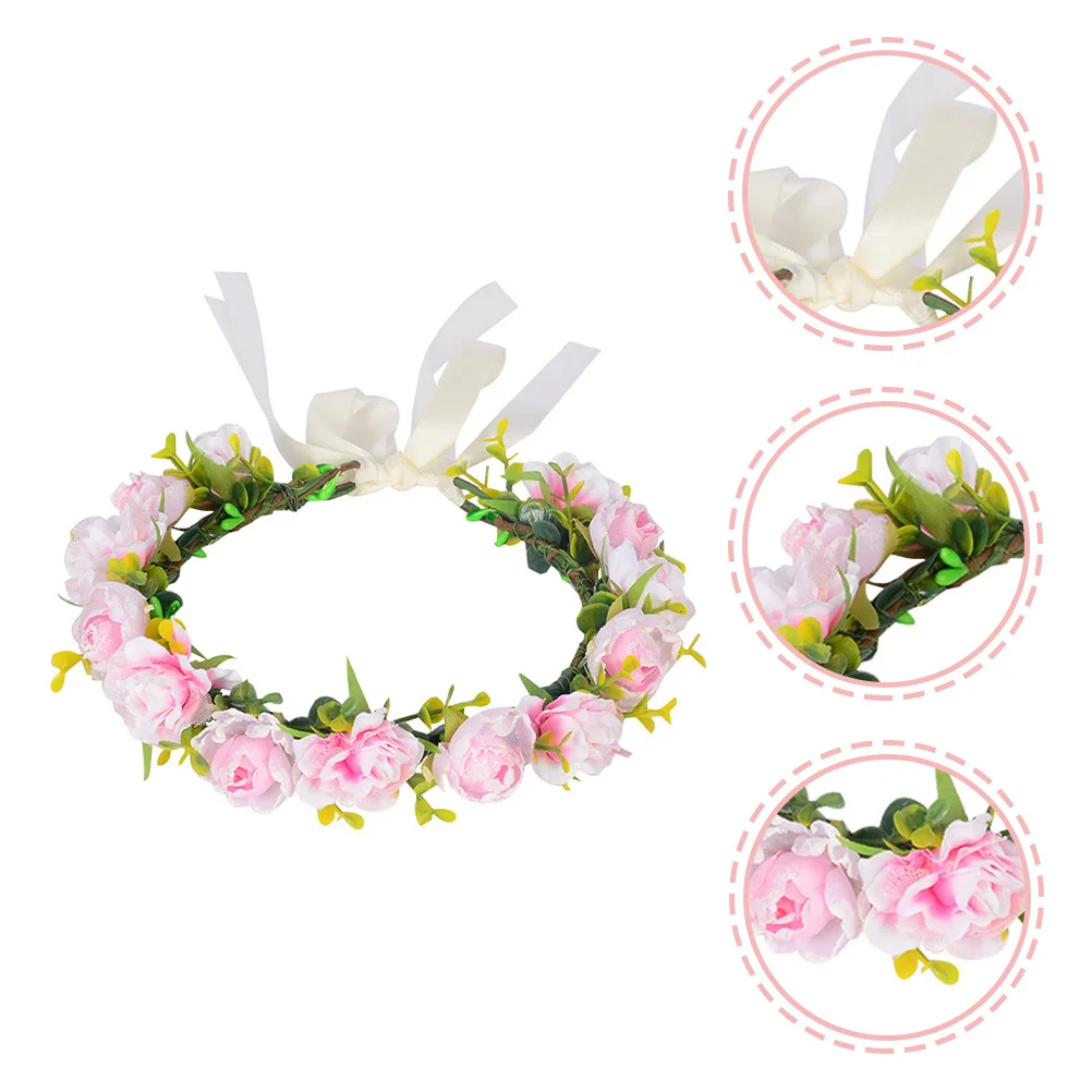

Wedding Garland Bridal Headband Flower Floral Headpiece Lightweight For Bride Wedding Party Photography Birthday Pregnant