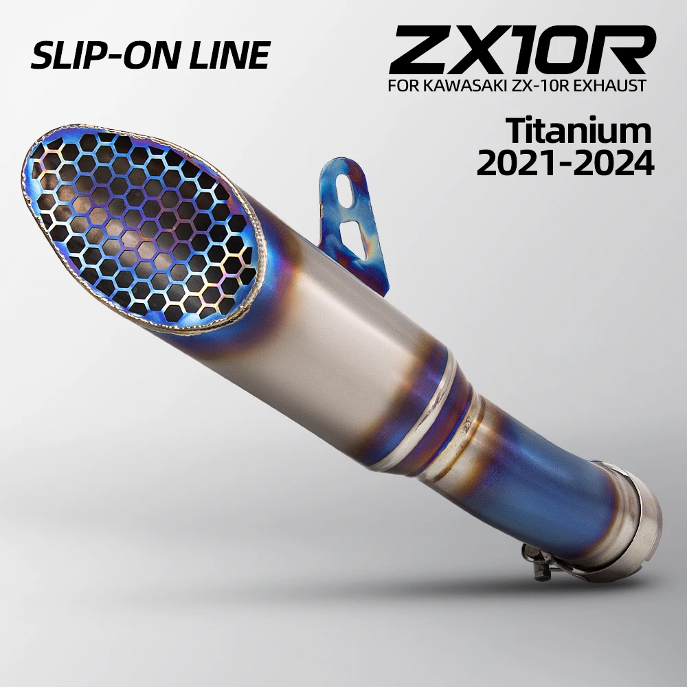 

For Kawasaki Ninja ZX10R ZX-10R 2021-2024 Project Titanium Racing Slip on Line Muffler Exhaust Muffler Motorbike Escape Pipe