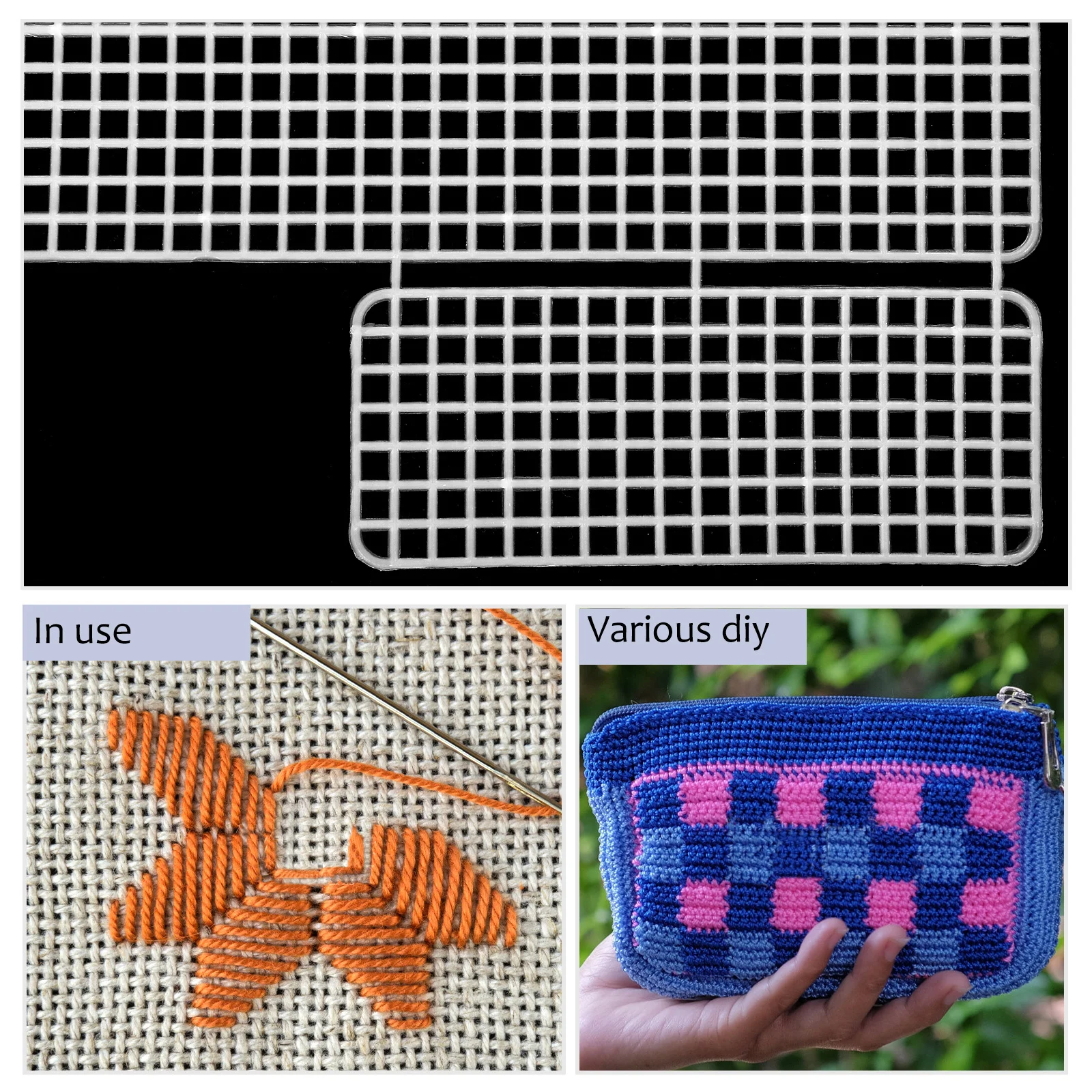 

5Pcs Plastic Mesh Canvas Sheets Smooth Surface DIY Bag Weaving Craft Yarn Crafting Mesh Sheets Plastic Canvas Bag DIY Material