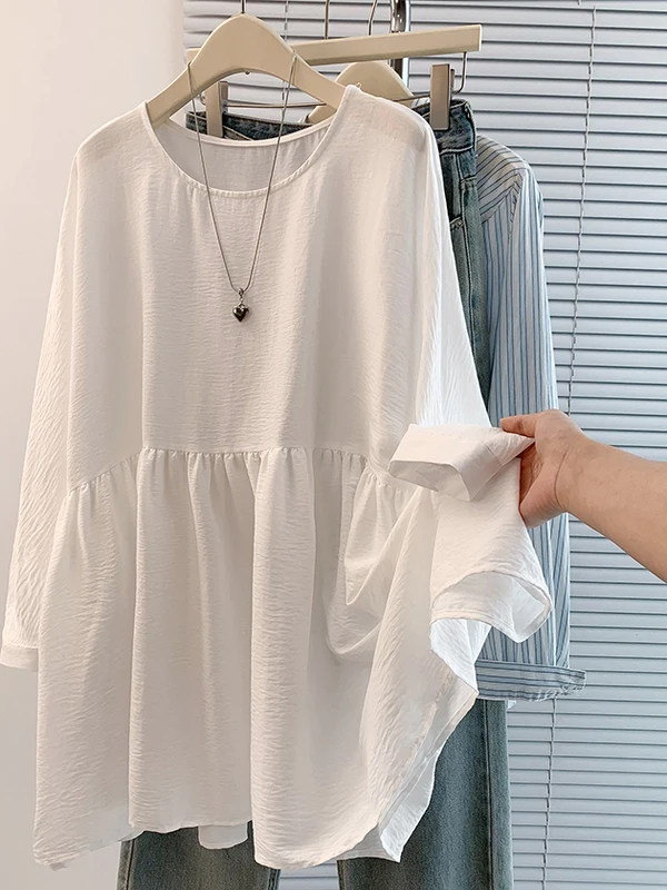 Grote Maat Losse Casual Afslanken Buik Die Pop irt vrouwen Faion Anti-Aging Button down Ademend Comfortabel T-shirt