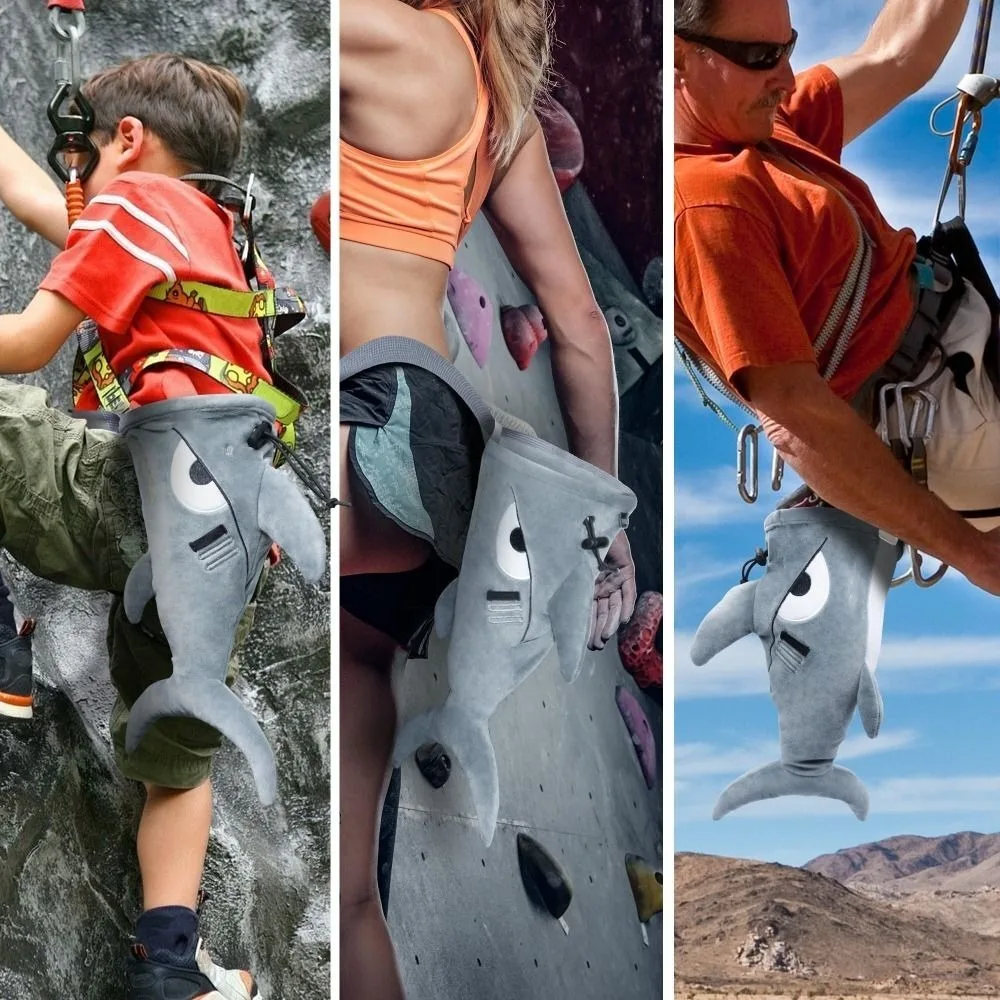 New Sloth/Shark Magnesium Powder Bag Stuffed Animal Climbing Gear Rock Climbing Bag Flannel Chalk Bag Gym Sports