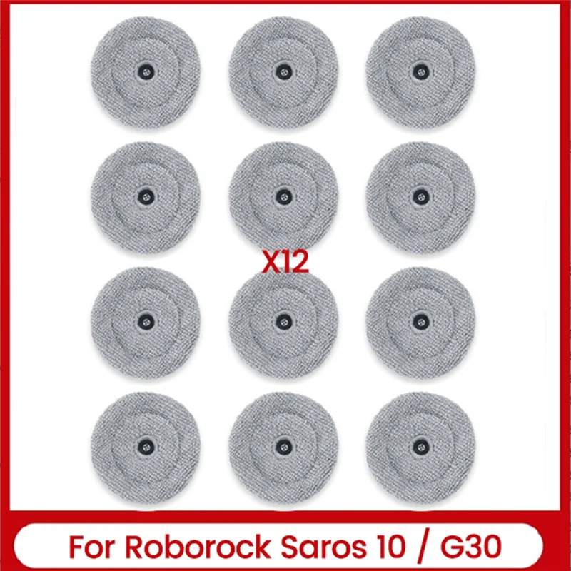 

A23F-Mop Cloth Pads Replacement For Roborock Saros 10 / G30 Robot Vacuum Cleaner Accessories Reusable Washable Mop Pad