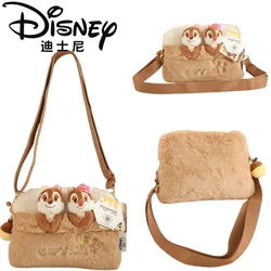 Disney Plush Crossbody Bag Cartoon Chip & Dale Large Capacity Student Casual Handbag Girls' Holiday Gifts Commuting