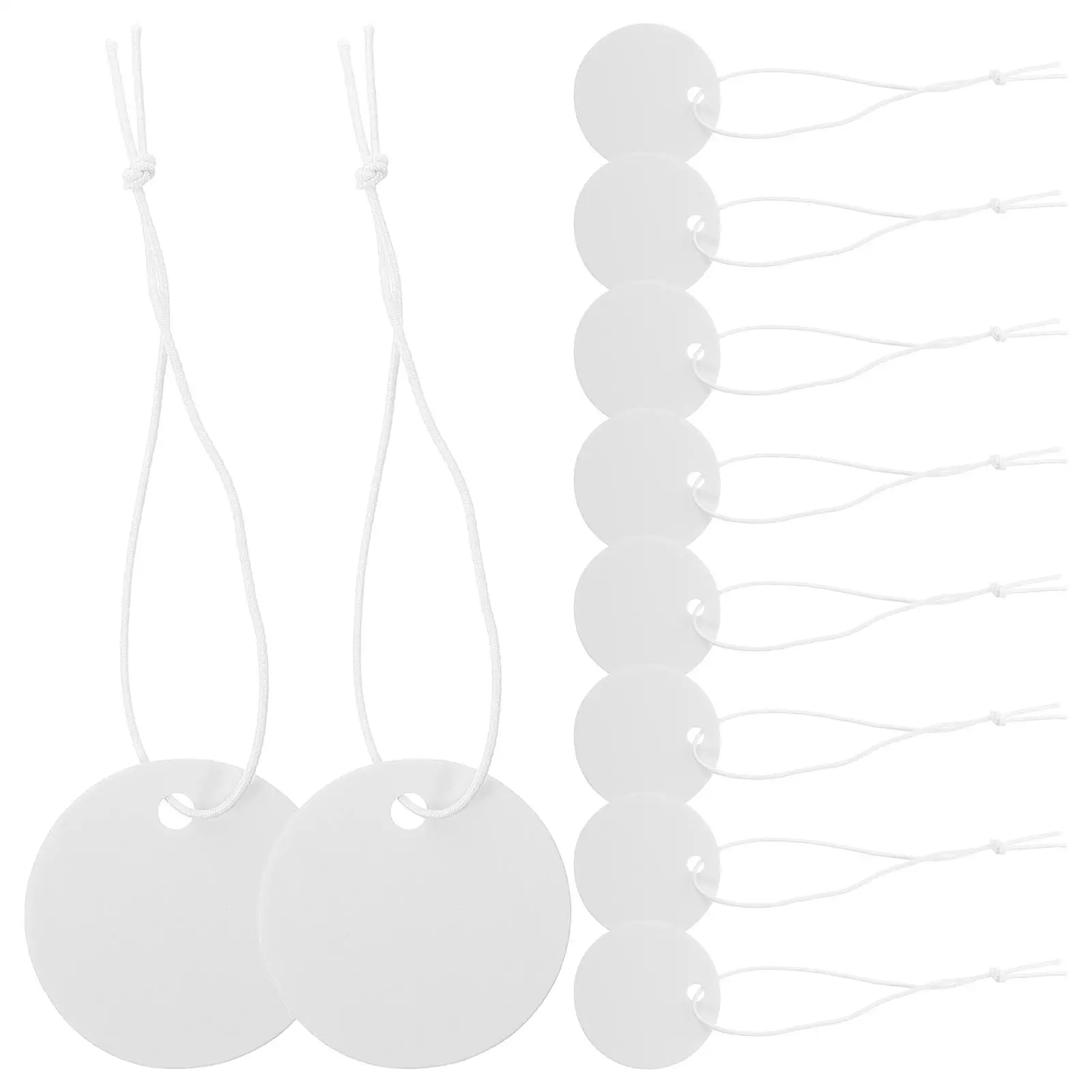 

100 Pcs Elastic Rope Tag Colorful Tags Strung Hanging Pricing Label with Clothing Labels Round