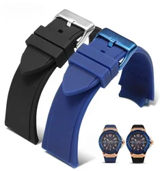 For GUESS Original Silicone Watchbands W0247G3 W040G3 W0040G7 Series Convex Interface Blue Black Waterproof  Strap 22mm