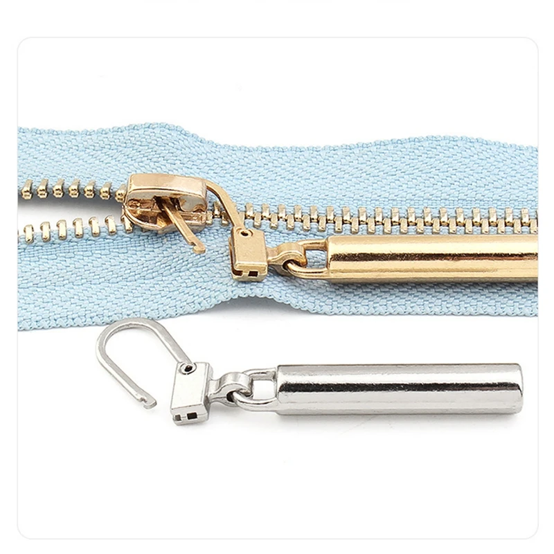 5pcs Detachable Metal Zipper Pullers for Zipper Sliders Head Zipper Pull Tab DIY Sewing Bags Down Jacket Zippers Repair Kits