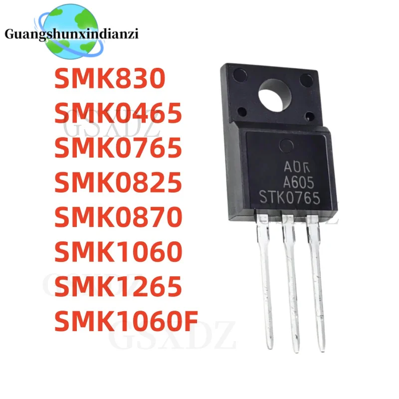 10PCS Brand New SMK830 SMK0825 SMK0465 SMK1060 SMK0870 SMK1060F SMK0765 SMK1265 TO-220F N-channel MOS field-effect transistor
