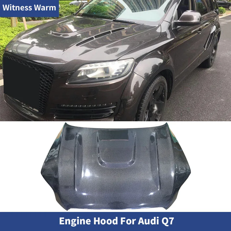 

Q7 Carbon Fiber FRP Unpainted front engine hood bonnet Covers for Audi Q7 Car Body Kit 2010