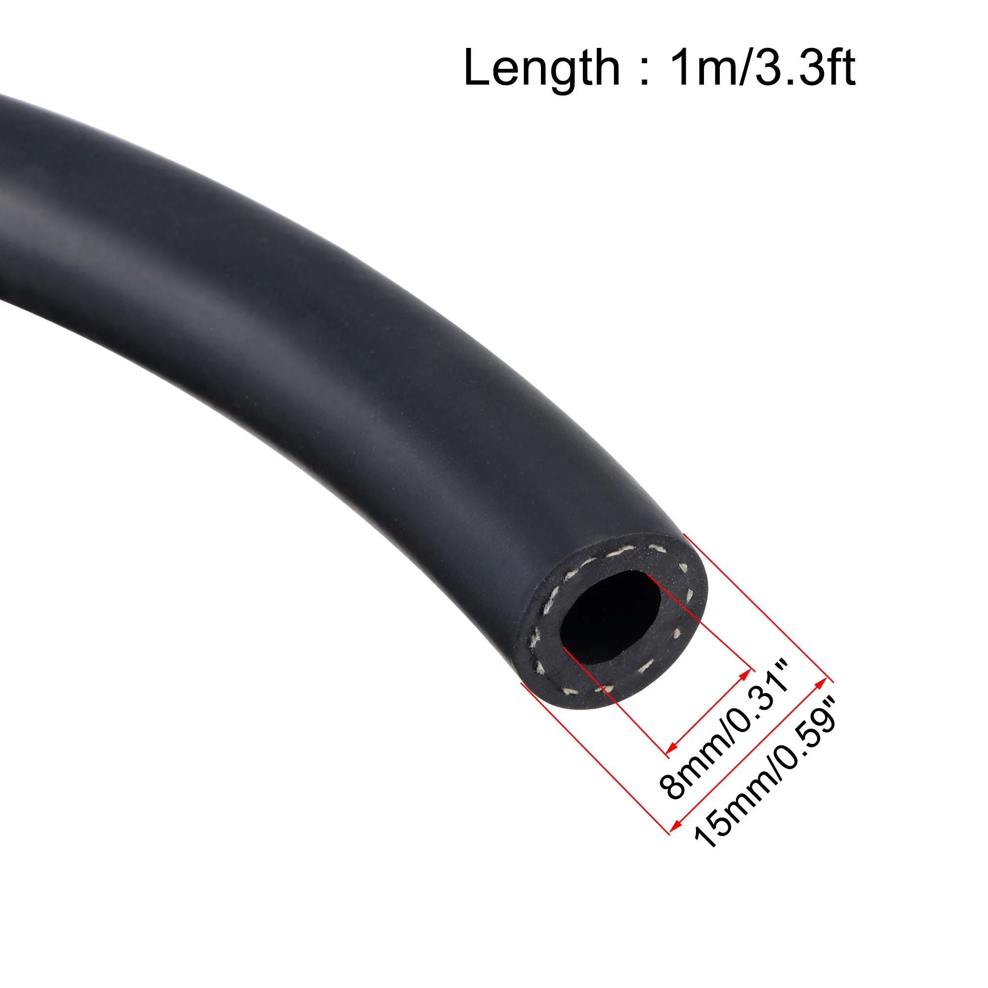Tubo flessibile della linea del Gas combustibile da 1 metro tubo della benzina Diesel tubo dell'olio ID 6/8/10/12mm tubo morbido tubo nero per motori di piccole dimensioni soffiatore per motosega