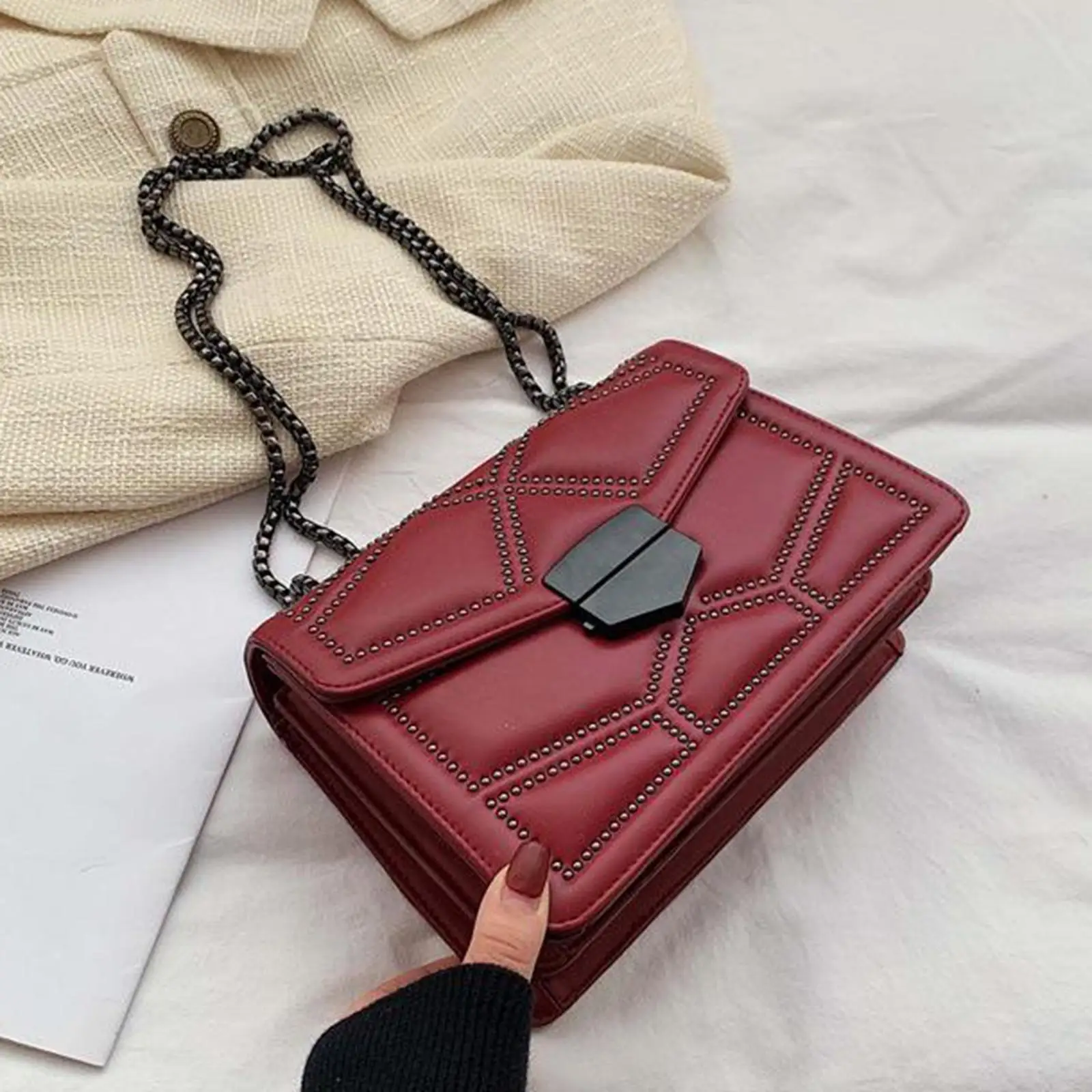 حقيبة كتف نسائية، حامل بطاقة بمقبض، محفظة بسحاب، حقيبة كروس