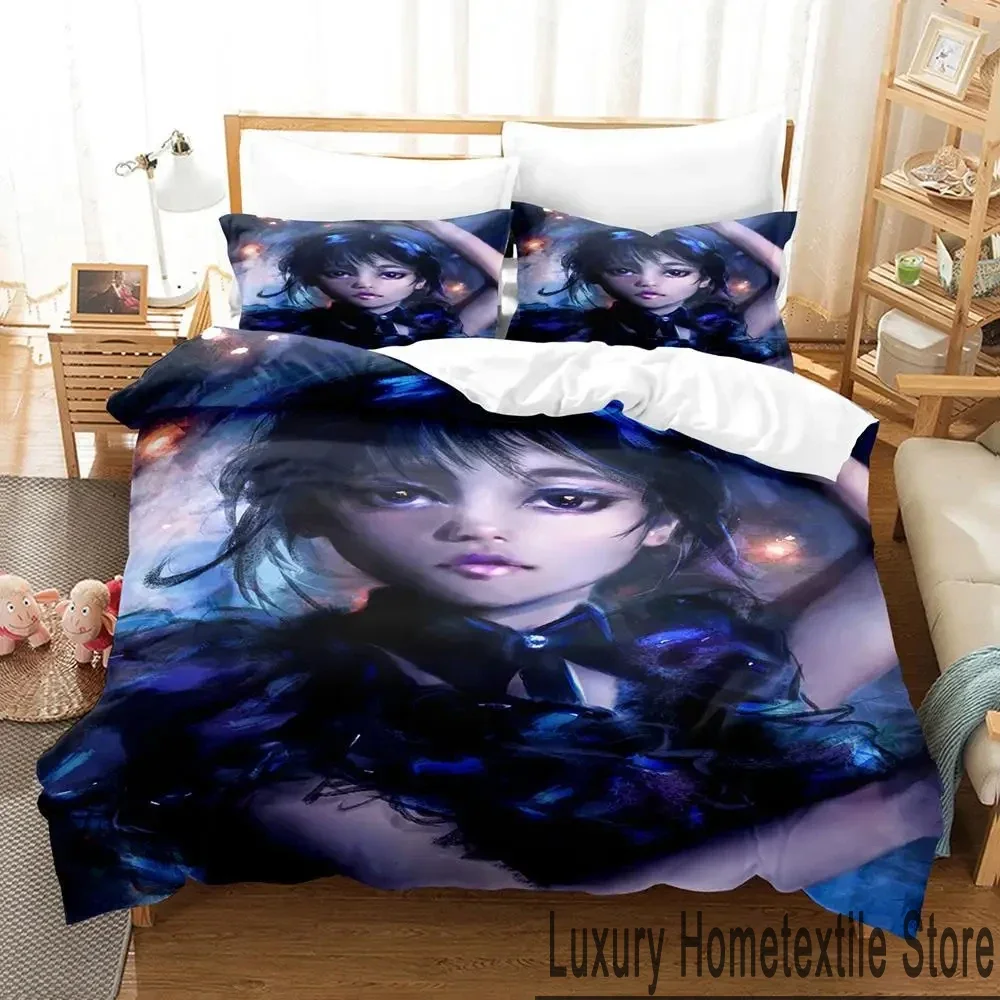 3D Print Wednesday Addams Bedding Set Boys Girls Twin Queen King Size Duvet Cover Pillowcase Bed boys Adult Home Textileextile