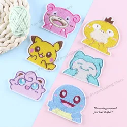 Pokemon Anime Fusible Patch Sticker for Kids Clothing Embroidered Patches on clothes Jackets Pants Bag Decoration Patch Gift