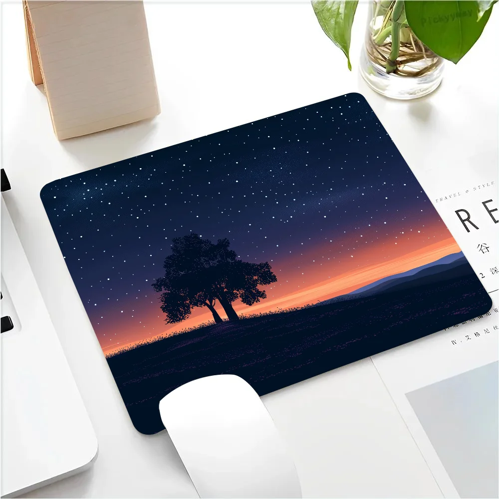 Starry Sky Mousepad Small LockEdge Mouse Pad For Gamers Computer Desk Pad Anti-slip Rubber