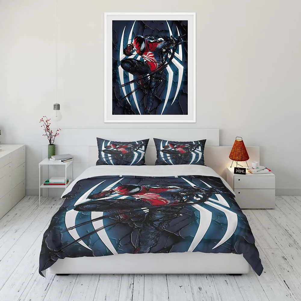 Disney Spider-Man Avengers Bedding Set Kid Single Double King Size Flat Sheet Duvet Cover Pillowcase Bed Linens Bedclothes Kpop