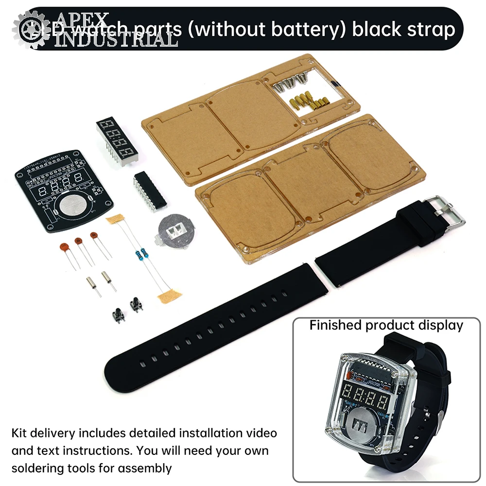 Electronic Watch DIY Kit LED Digital Tube Display Microcontroller Clock Assembly Circuit Board Making Creative Welding Practice