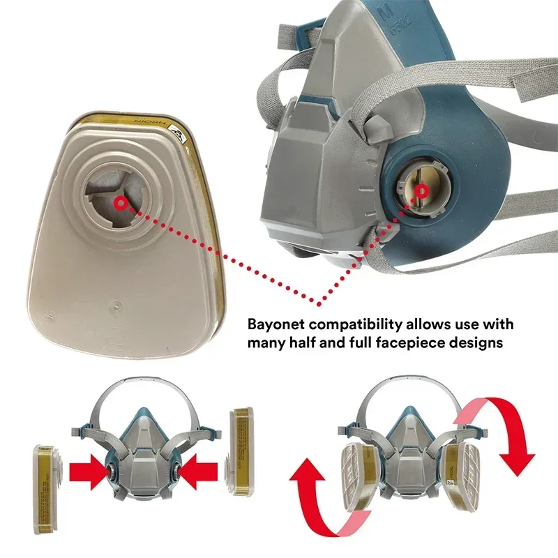 6001 6006 خرطوشة التنفس 5N11 القطن تصفية 501 مجموعة استبدال ل 3m قناع واقي من الغاز 6200/6800/7502 سلسلة قناع اللوحة الملحقات